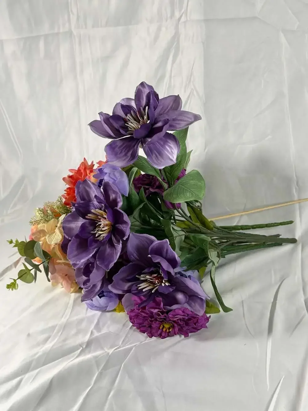 Artificial Silk Flower Arrangement Bouquet with Peonies Dahlias and Hydrangeas